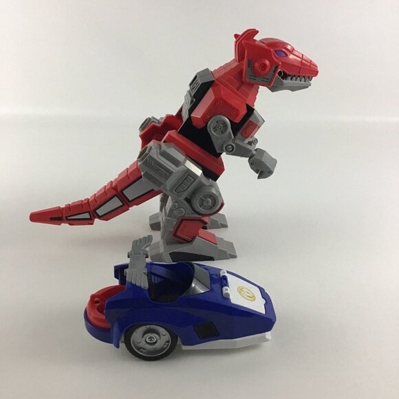 Imaginext Power Rangers Red T-Rex Zord Triceratops Battle Bike Action Figures - Picture 5 of 8